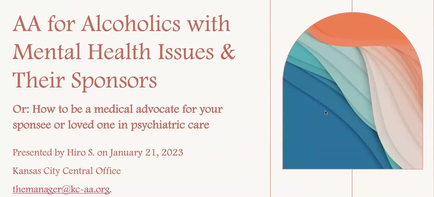 January 21, 2023: Hiro S. AA Members with Mental Illness workshop