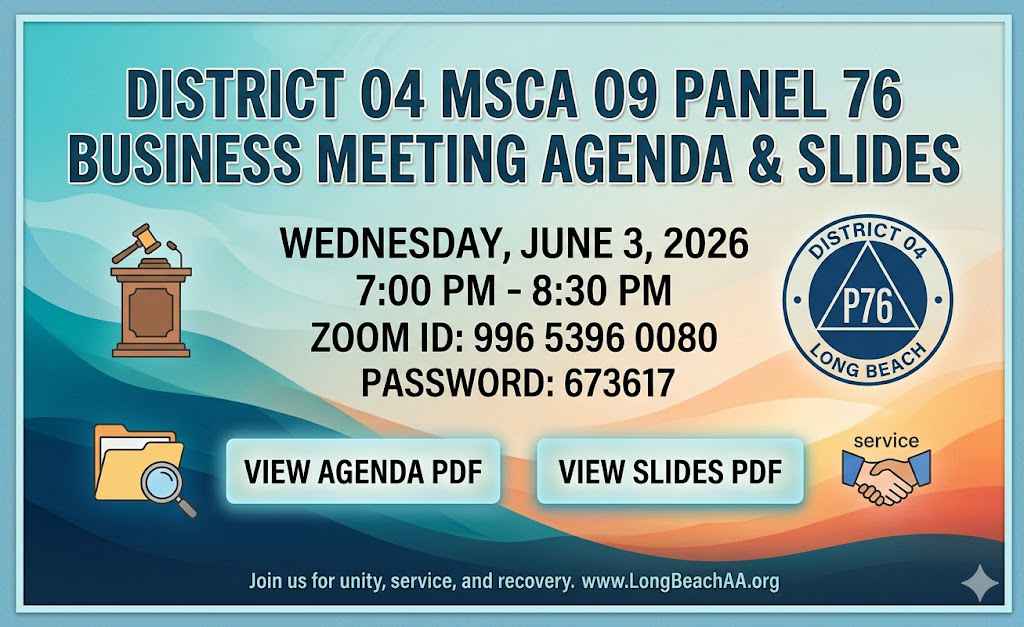 June 3, 2026, D4 Business Meeting Agenda + Slides