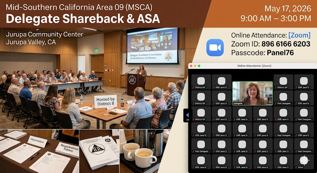 Save The Date – May 17 for the Delegate Shareback per 76th GSC