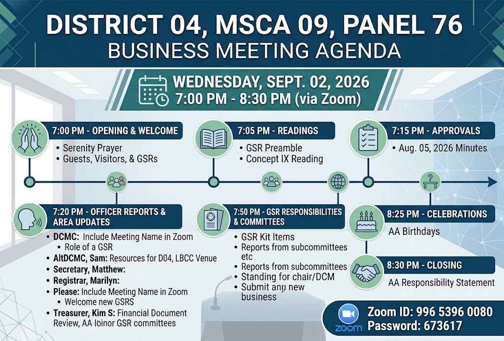 Agenda September 2 2026 D4 MSCA 09 Business Meeting