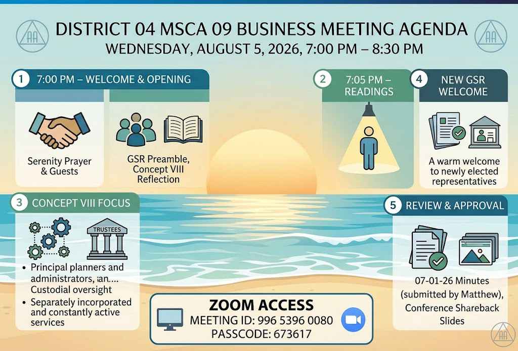 D4 MSCA 09 August 5, 2026, Business Meeting Agenda Slides